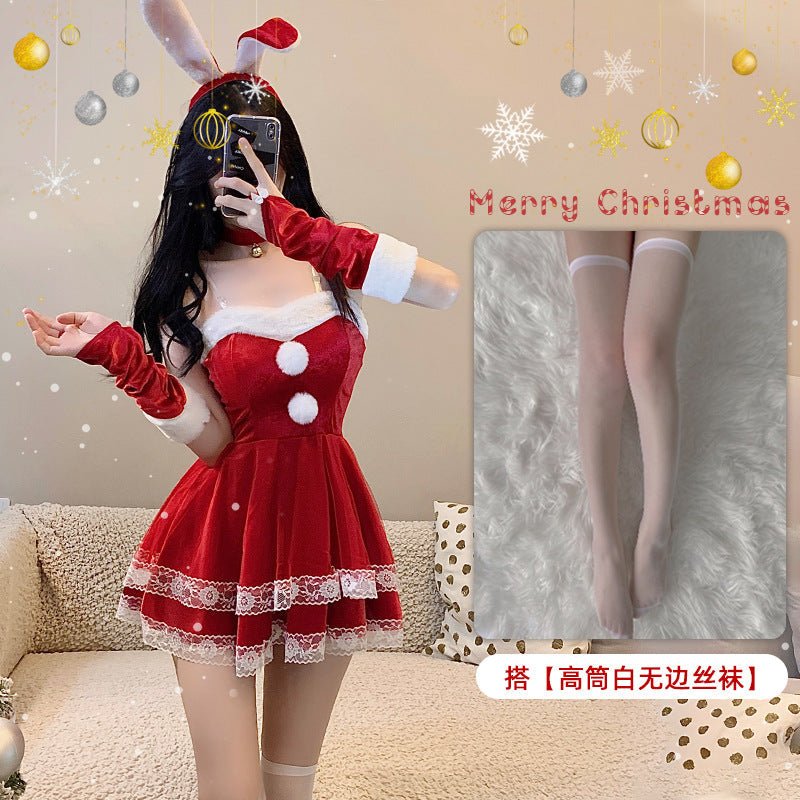 圣诞抹胸裙套装 兔女郎 羞羞