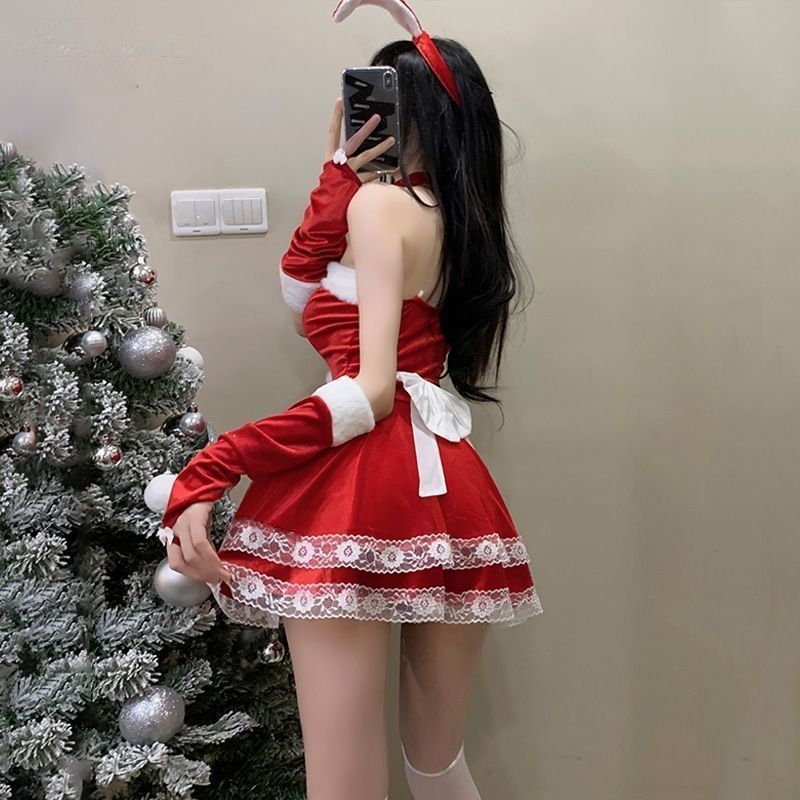 圣诞抹胸裙套装 兔女郎 羞羞
