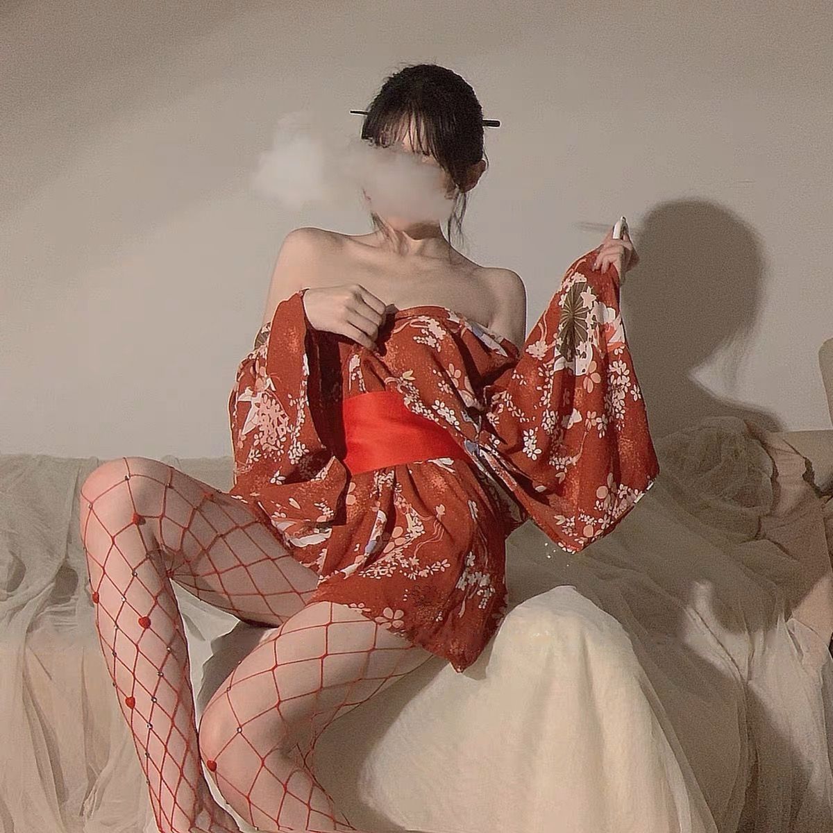 网红日式兔兔印花和服 和服 羞羞