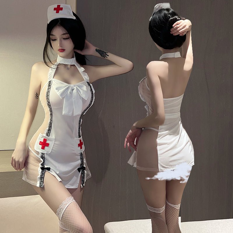 网纱透视火辣小护士包臀裙 护士 LLT