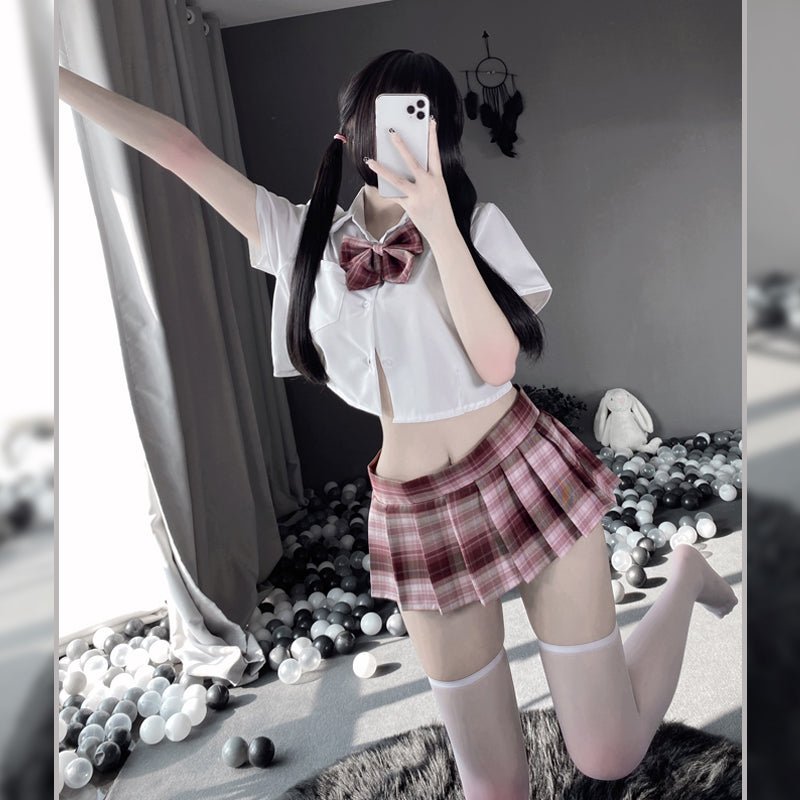 甜辣半露胸JK制服套装 JK LLT