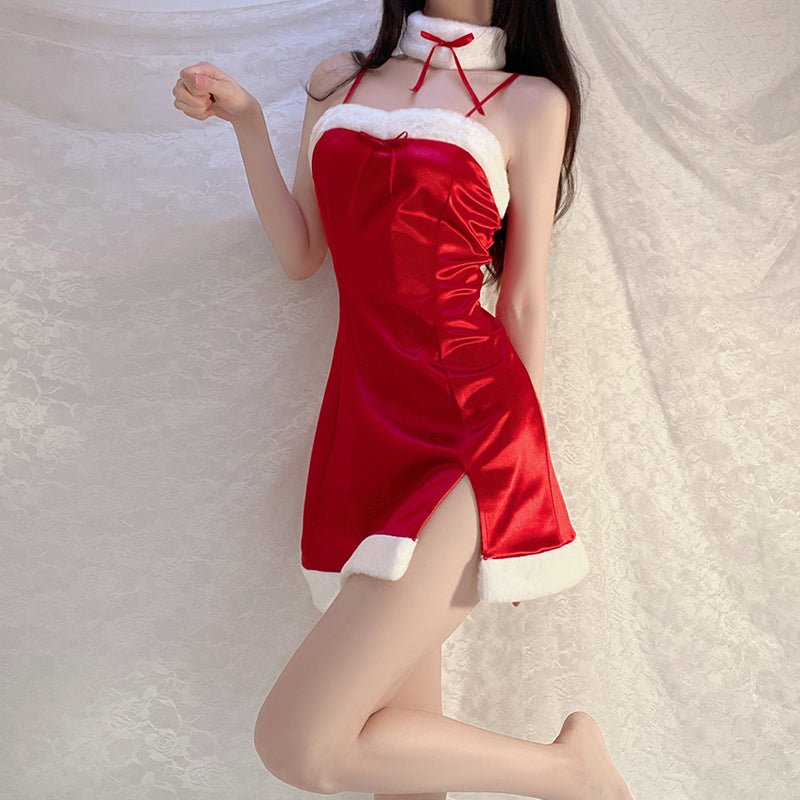 性感抹胸修身圣诞睡裙 圣诞 瑰若