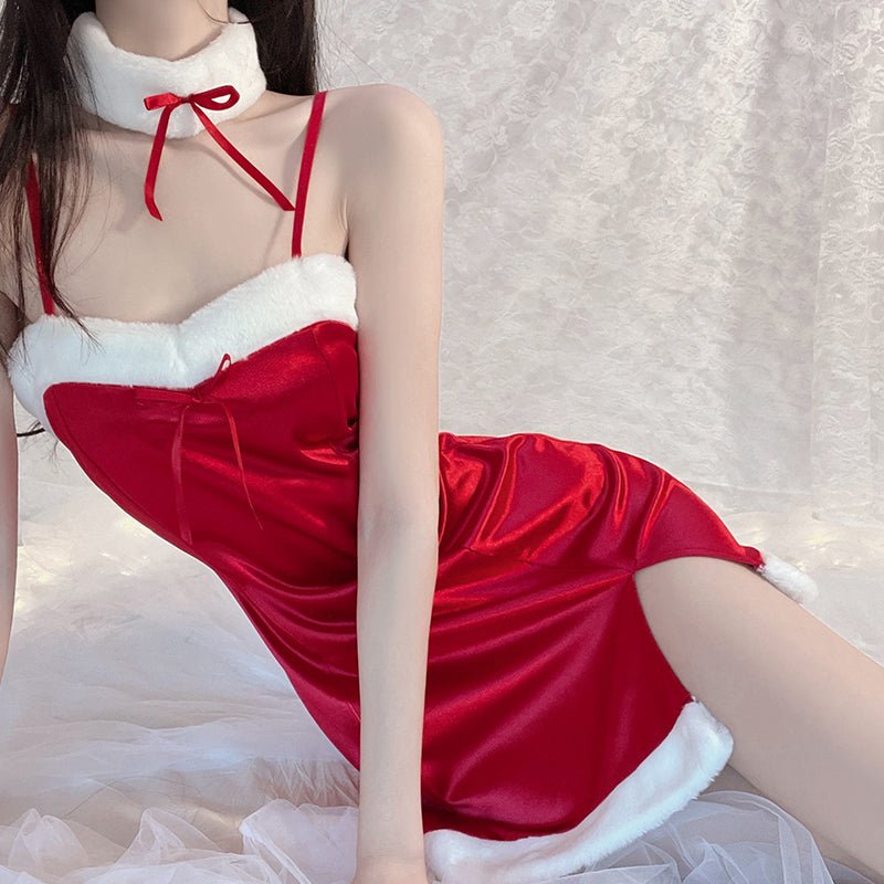 性感抹胸修身圣诞睡裙 圣诞 瑰若