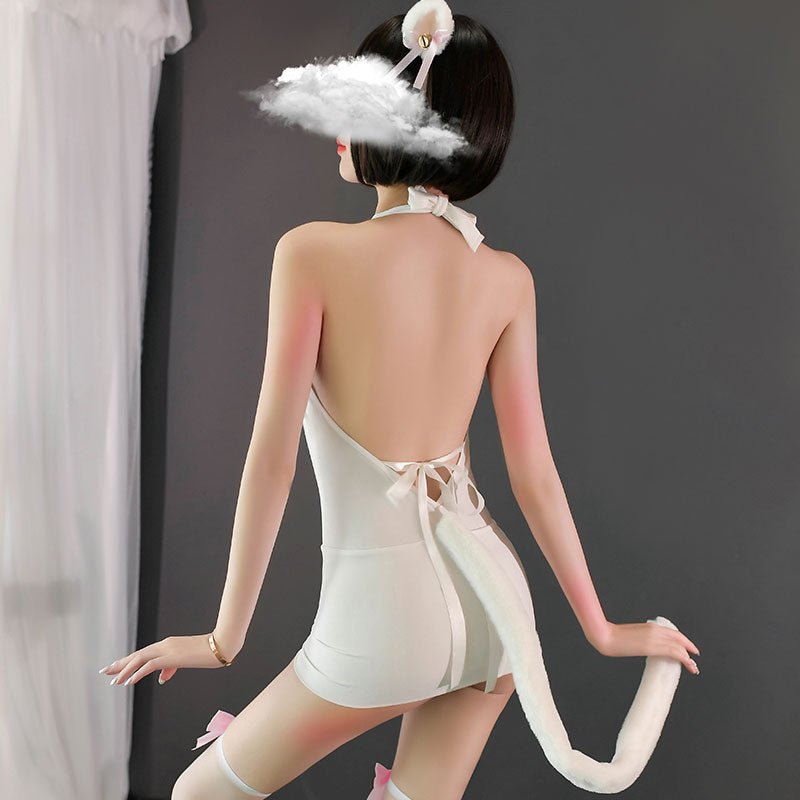 性感小野猫镂空露乳包臀裙 猫娘 瑰若