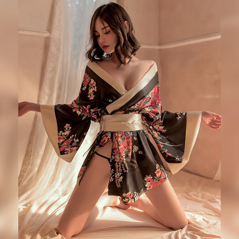 日系印花宽袖和服 和服 霏慕